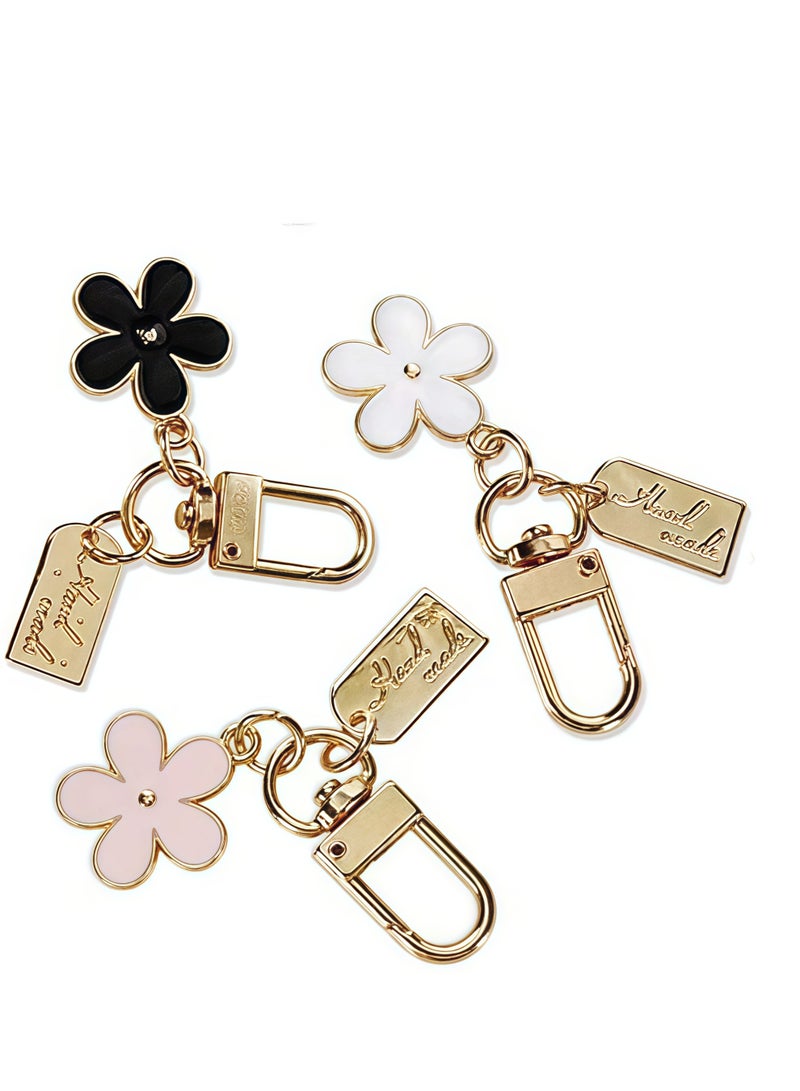 3 Pack Flower Keychains for Women Flower Handbag Charms Enameled Keychain, Cute Accessories for Girl's Backpack, Car Key, Handbag, Purse - Image 4
